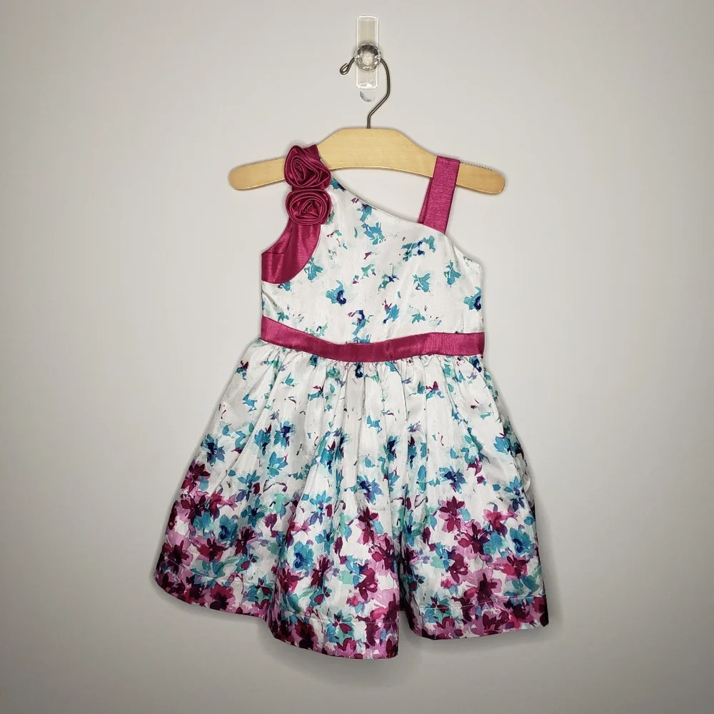 Dressed Up by Gymboree 2T Toddler Girl Floral Rosette Party Formal Dress